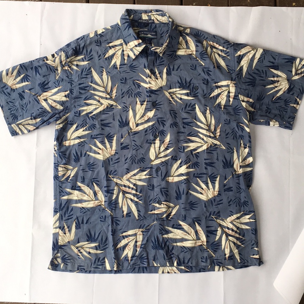 Newport Blue Large S/S Hawaiian Camp Shirt